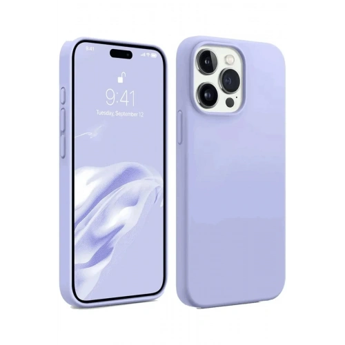 Mey İthalat®  iPhone 15 Pro Kılıf First Silikon - Lila