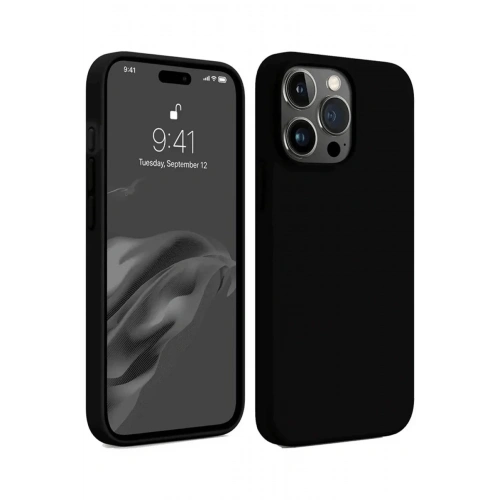Mey İthalat®  iPhone 15 Pro Kılıf First Silikon - Siyah