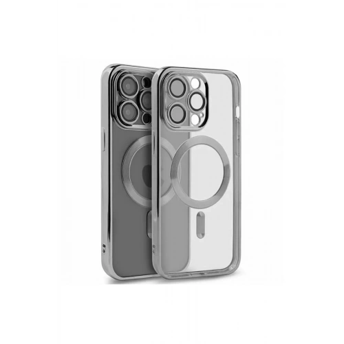 Mey İthalat®  iPhone 15 Pro Kılıf Kross Magneticsafe Kapak - Gümüş