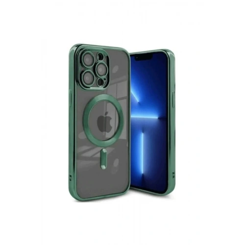 Mey İthalat®  iPhone 15 Pro Kılıf Kross Magneticsafe Kapak - Koyu Yeşil
