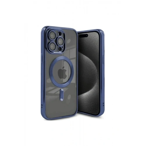 Mey İthalat®  iPhone 15 Pro Kılıf Kross Magneticsafe Kapak - Lacivert