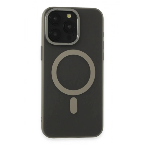 Mey İthalat®  iPhone 15 Pro Kılıf Lodos Magneticsafe Mat Kapak - Titan Gri