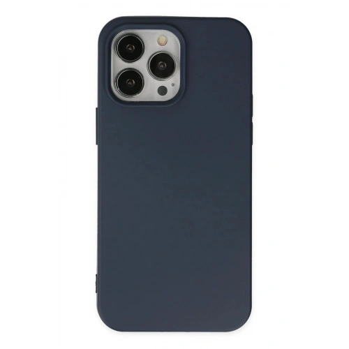 Mey İthalat®   iPhone 15 Pro Kılıf Nano içi Kadife Silikon - Lacivert