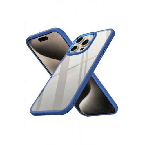Mey İthalat®  iPhone 15 Pro Kılıf Power Silikon - Mavi