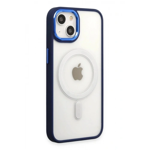 Mey İthalat®  iPhone 15 Pro Kılıf Room Magneticsafe Silikon - Lacivert