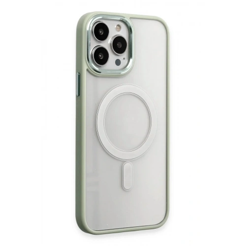 Mey İthalat®  iPhone 15 Pro Kılıf Room Magneticsafe Silikon - Su Yeşili