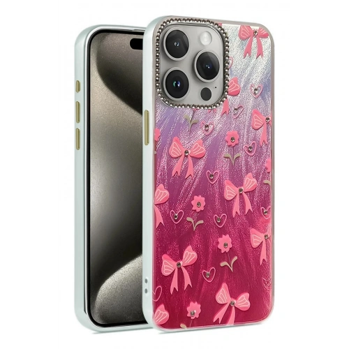 Mey İthalat®  iPhone 15 Pro Max Kılıf Blade Aynalı Desenli Kapak - Desen 3