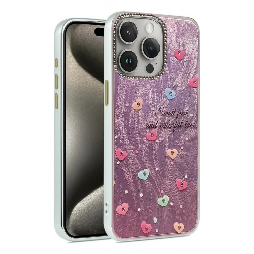 Mey İthalat®  iPhone 15 Pro Max Kılıf Blade Aynalı Desenli Kapak - Desen 8