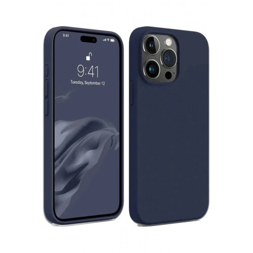 Mey İthalat®  iPhone 15 Pro Max Kılıf First Silikon - Lacivert