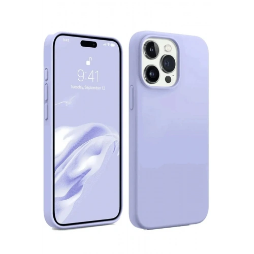 Mey İthalat®  iPhone 15 Pro Max Kılıf First Silikon - Lila
