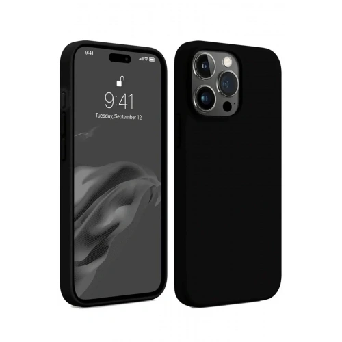 Mey İthalat®  iPhone 15 Pro Max Kılıf First Silikon - Siyah
