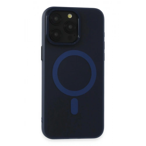 Mey İthalat®  iPhone 15 Pro Max Kılıf Lodos Magneticsafe Mat Kapak - Mavi