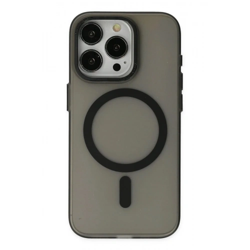 Mey İthalat®  iPhone 15 Pro Max Kılıf Lodos Magneticsafe Mat Kapak - Siyah