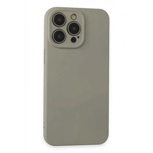 Mey İthalat®  iPhone 15 Pro Max Kılıf Nano içi Kadife Silikon - Beyaz Titanyum