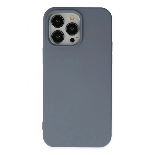 Mey İthalat®  iPhone 15 Pro Max Kılıf Nano içi Kadife Silikon - Gri