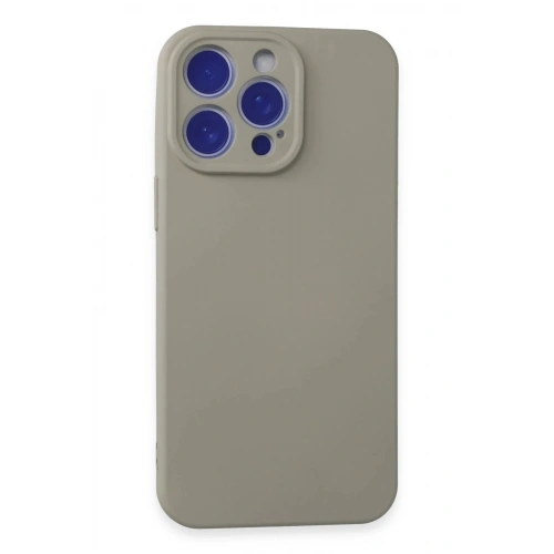 Mey İthalat®  iPhone 15 Pro Max Kılıf Nano içi Kadife Silikon - Titan Gri