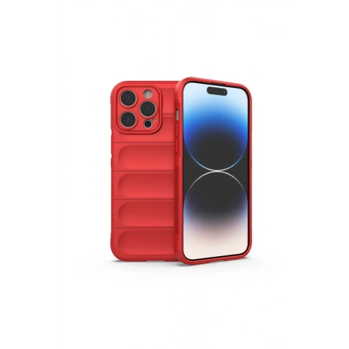 Mey İthalat®  iPhone 15 Pro Max Kılıf Optimum Silikon - Kırmızı