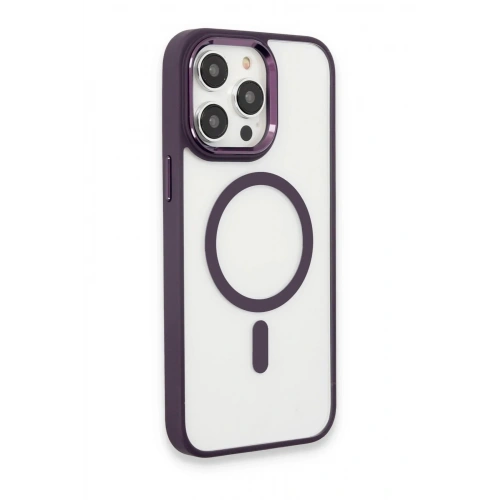 Mey İthalat®  iPhone 15 Pro Max Kılıf Room Magneticsafe Silikon - Derin Mor