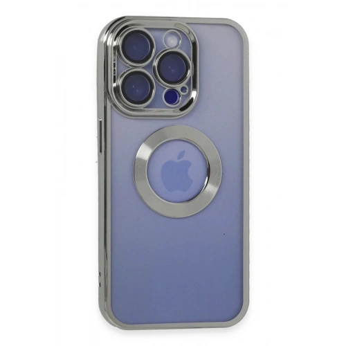 Mey İthalat®  iPhone 15 Pro Max Kılıf Slot Silikon - Gümüş