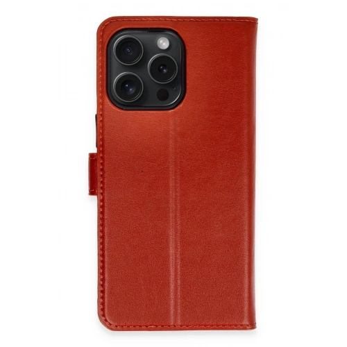 Mey İthalat®  iPhone 15 Pro Max Kılıf Trend S Plus Kapaklı Kılıf - Kırmızı
