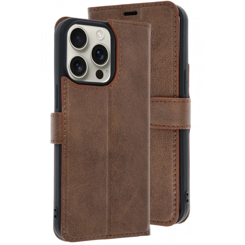 Mey İthalat®  iPhone 15 Pro Max Kılıf Trend S Plus Kapaklı Kılıf - Taba