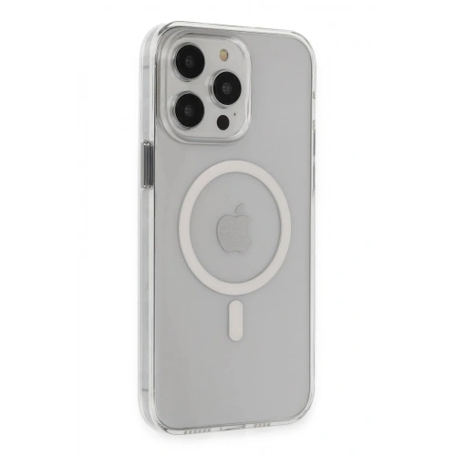 Mey İthalat®  iPhone 15 Pro Max Kılıf Tron Şeffaf Magsafe Kapak - Şeffaf