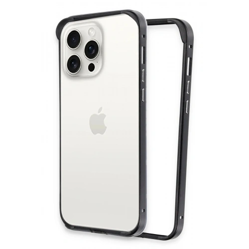 Mey İthalat®  iPhone 15 Pro Max Land Bumper Koruma Kapak - Siyah