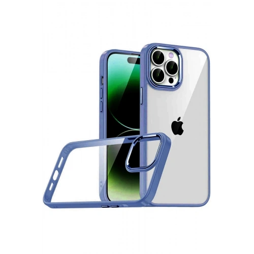 Mey İthalat®   iPhone 15 Pro Max  Lensli Silikon - Lacivert