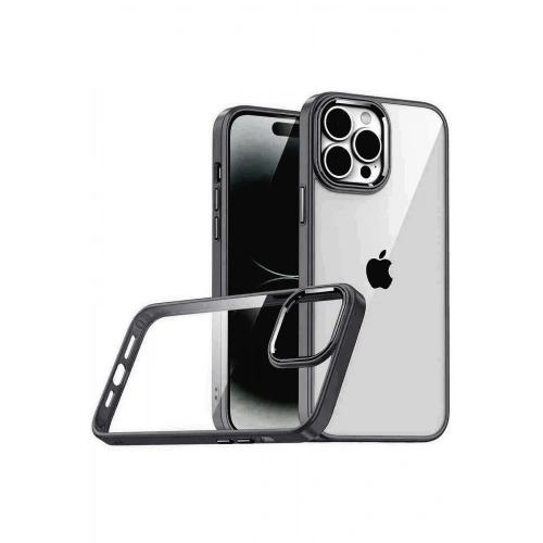 Mey İthalat®   iPhone 15 Pro Max  Lensli Silikon - Siyah