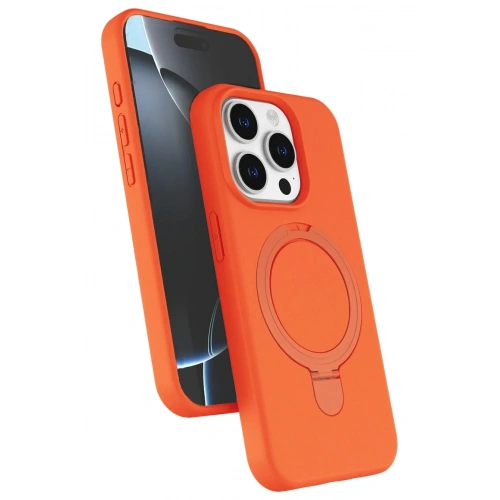 Mey İthalat®   iPhone 15 Pro Max Regal Magsafe Standlı Kapak - Turuncu