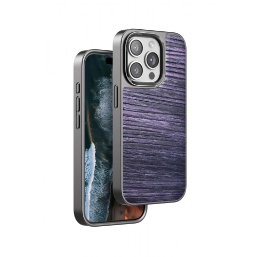 Mey İthalat®  iPhone 15 Pro Max Wave Kapak - Derin Mor