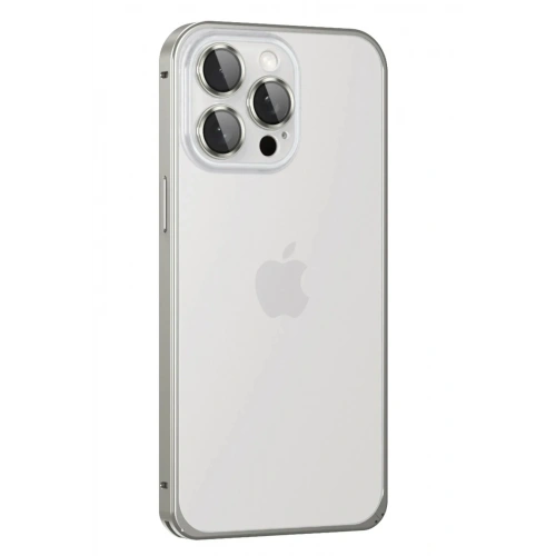 Mey İthalat®  iPhone 15 Pro Metal Bumper Mat Kapak - Gri