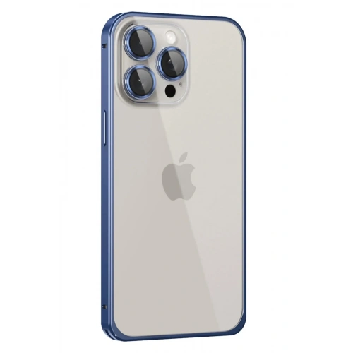 Mey İthalat®  iPhone 15 Pro Metal Bumper Mat Kapak - Lacivert