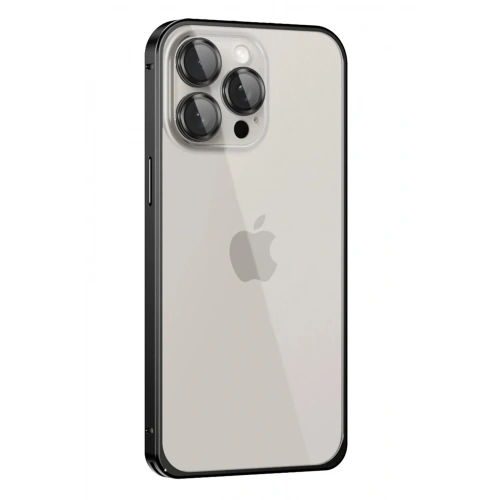 Mey İthalat®  iPhone 15 Pro Metal Bumper Mat Kapak - Siyah