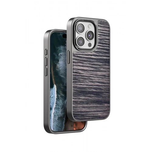 Mey İthalat®  iPhone 15 Pro Wave Kapak - Kahverengi