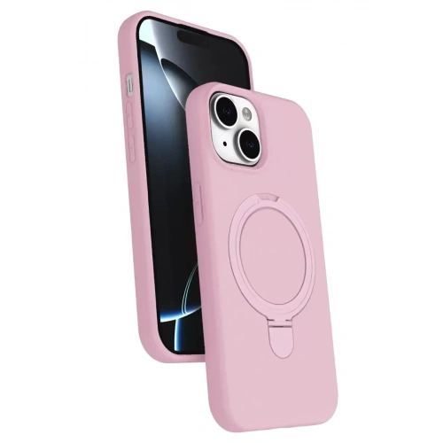 Mey İthalat®   iPhone 15 Regal Magsafe Standlı Kapak - Açık Pembe