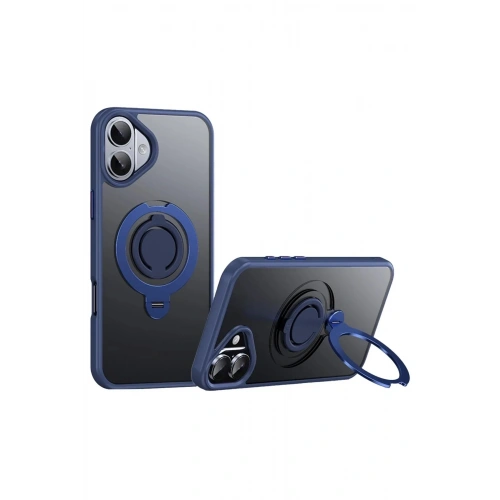 Mey İthalat®  iPhone 16 Avatar 360 Dönen Magsafe Kapak - Lacivert