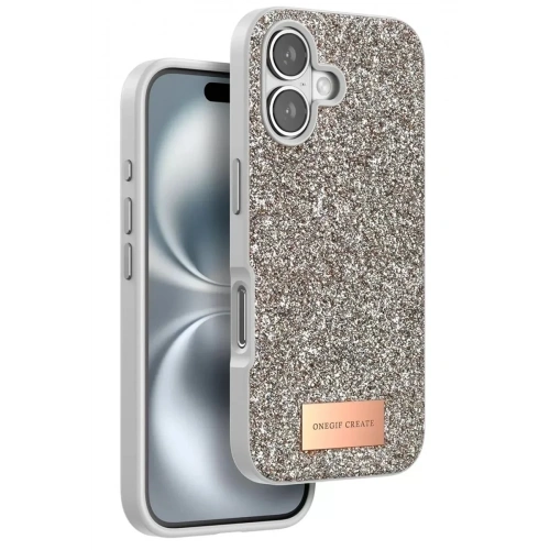 Mey İthalat®   iPhone 16 Bright Simli Kapak - Gold
