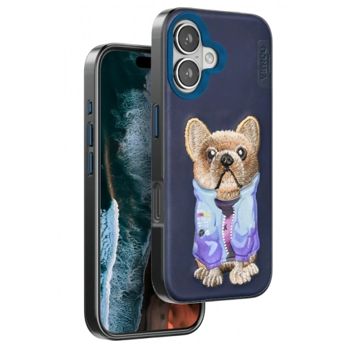 Mey İthalat®  iPhone 16 Cute Desenli Kapak - Lacivert