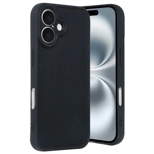 Mey İthalat®  iPhone 16 Kılıf Aras Deri Kapak - Siyah