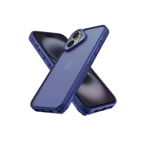 Mey İthalat®   iPhone 16 Kılıf Elegant Kapak - Lacivert