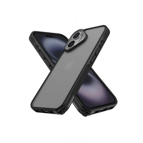 Mey İthalat®  iPhone 16 Kılıf Elegant Kapak - Siyah