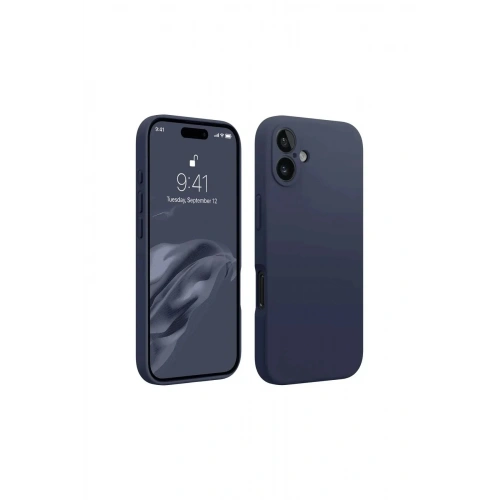 Mey İthalat®  iPhone 16 Kılıf First Silikon - Lacivert
