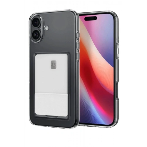 Mey İthalat®  iPhone 16 Kılıf Kart Şeffaf Silikon - Şeffaf