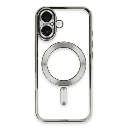 Mey İthalat®  iPhone 16 Kılıf Kross Magneticsafe Kapak - Gümüş