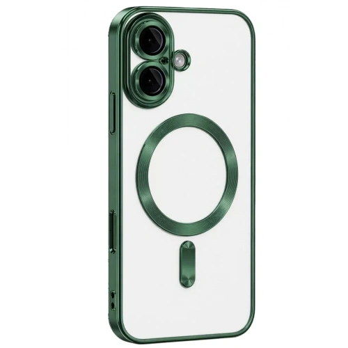 Mey İthalat®   iPhone 16 Kılıf Kross Magneticsafe Kapak - Koyu Yeşil