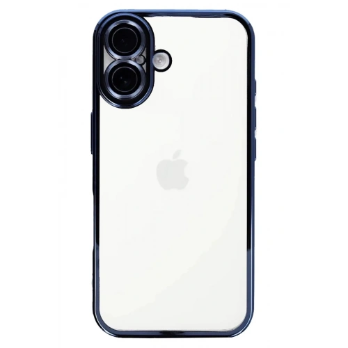Mey İthalat®  iPhone 16 Kılıf  Lensli Silikon - Açık Mavi