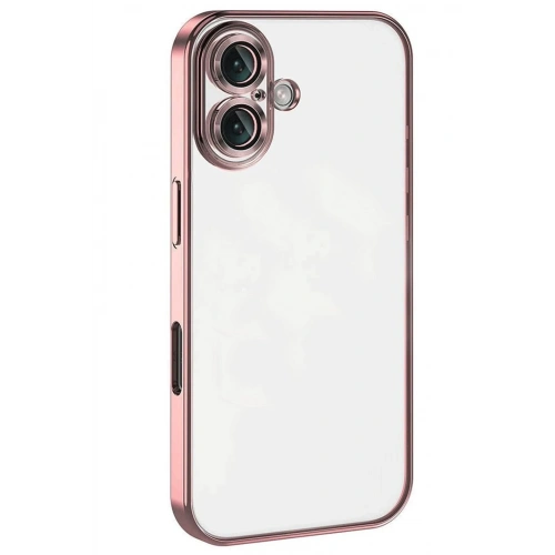 Mey İthalat®  iPhone 16 Kılıf  Lensli Silikon - Pembe