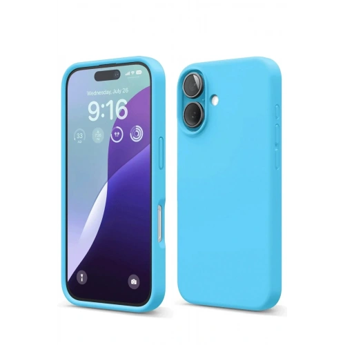Mey İthalat®  iPhone 16 Kılıf Nano içi Kadife Silikon - Mavi