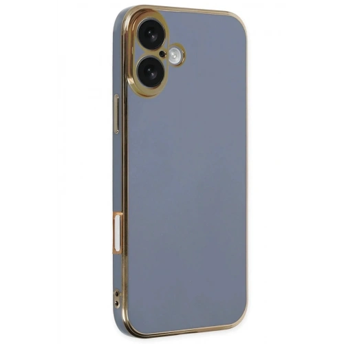 Mey İthalat®  iPhone 16 Kılıf Volet Silikon - Mavi